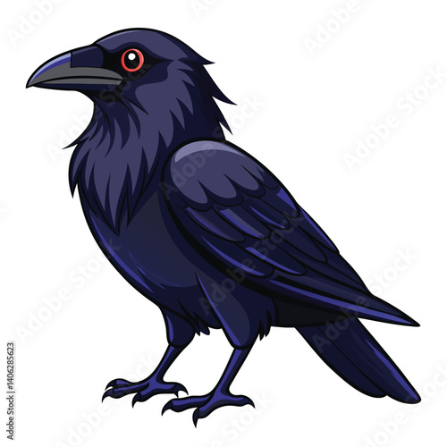 Raven isolated on white background