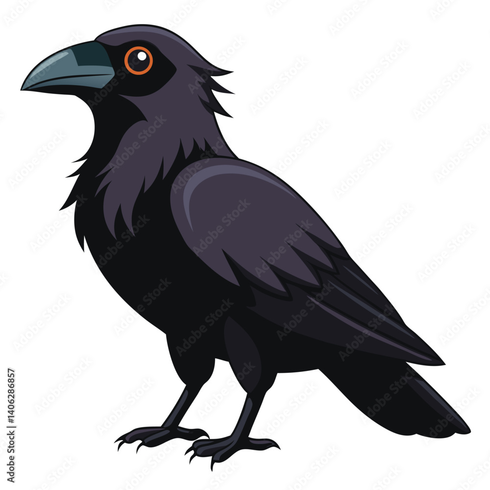 Fototapeta premium Raven isolated on white background