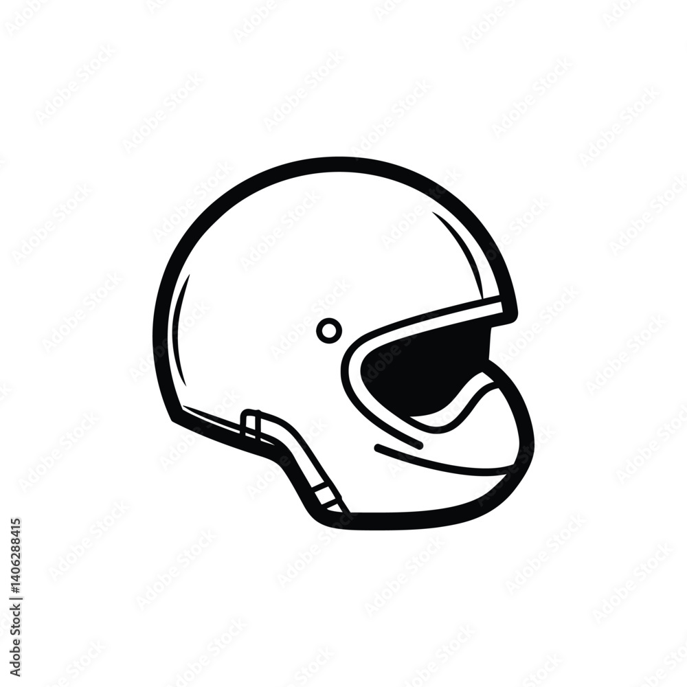 Isolated Retro Motorcycle Helmet Icon Outline Art on Transparent Background Isolated Retro Motorcycle Helmet Icon Outline Art on Transparent Background