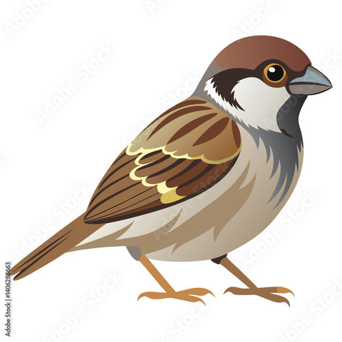 Sparrow isolated on white background