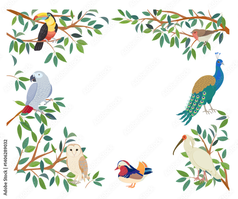 Obraz premium きれいな鳥のフレーム