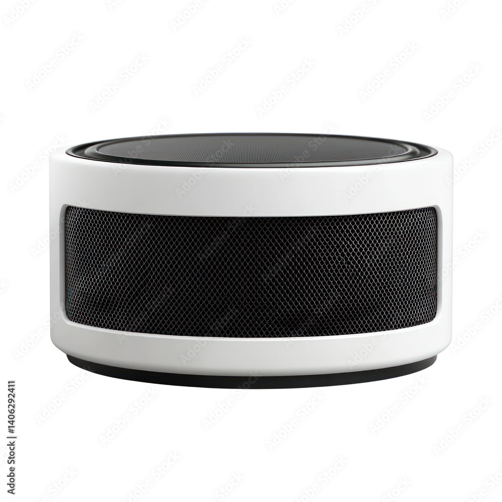 Obraz premium Innovative audio device showcase modern studio product photography minimalist setting eye-level view cutout background