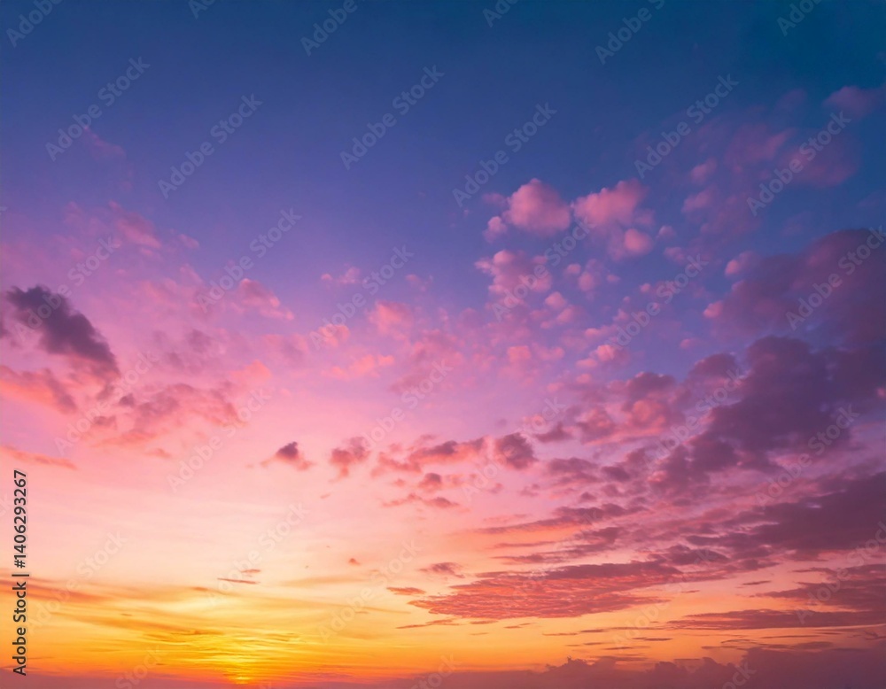 Fototapeta premium Pink, Purple , Pastel sunset sky Background in the evening after sun down with colorful sunl.j