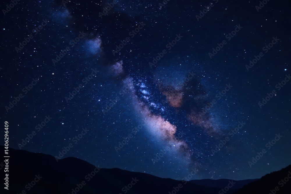 Fototapeta premium Twinkling stars against a velvety black night sky, astronomy, kosmos