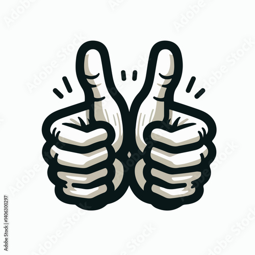 two thumbs up vector illustration