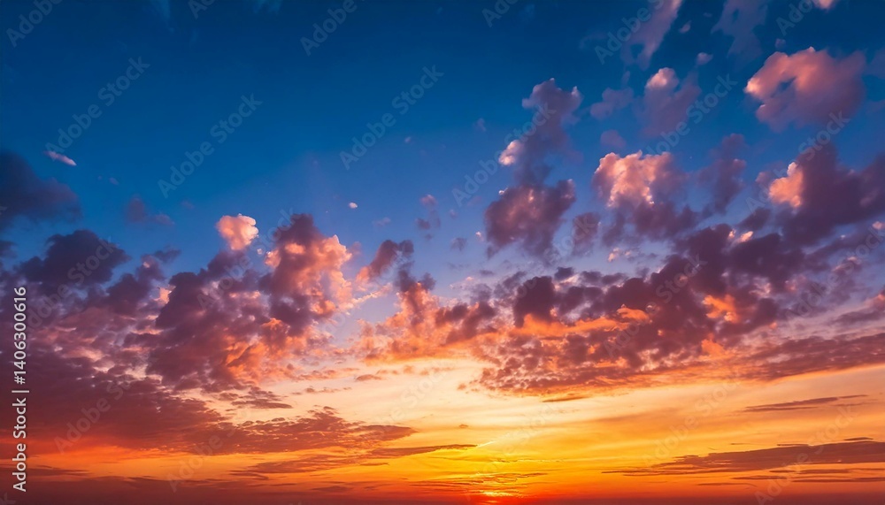 Sunset Sky Background in the Evening with Dramatic Dusk Clouds and Colorful Pink, Orange Sun Sunset Sky Background in the Evening with Dramatic Dusk Clouds and Colorful Pink, Orange Sun
