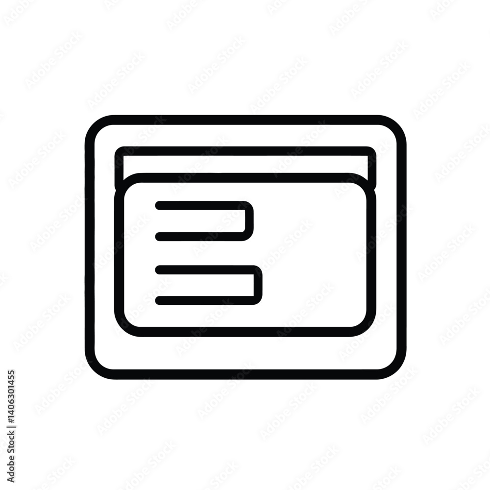 Rounded Rectangle with Inner Lines and Transparent Background Outline Rounded Rectangle with Inner Lines and Transparent Background Outline