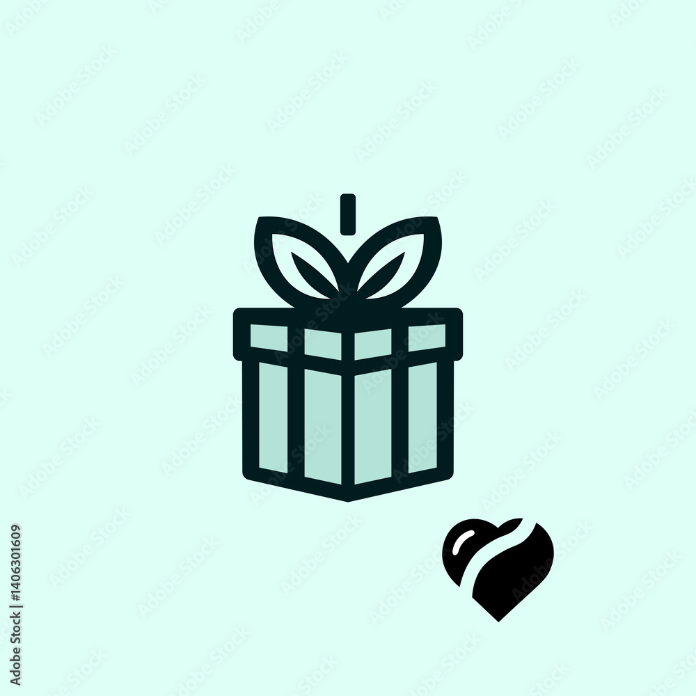 Combination of gift and heart logo Minimalist and simple valentine's day logo design template
Combination of gift and heart logo Minimalist and simple valentine's day logo design template