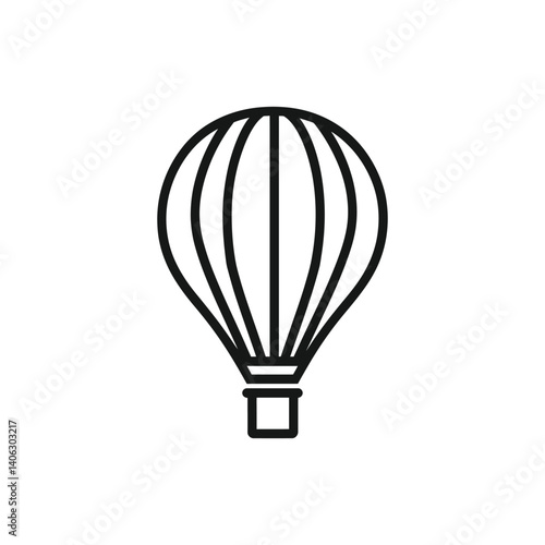 Simple Hot Air Balloon Icon Design with Transparent Background for Projects