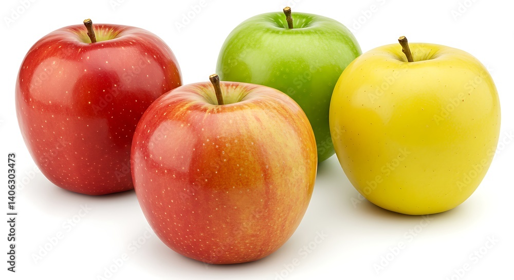 Vibrant Apples: A Trio of Red, Green, and Yellow in Still Life Vibrant Apples: A Trio of Red, Green, and Yellow in Still Life