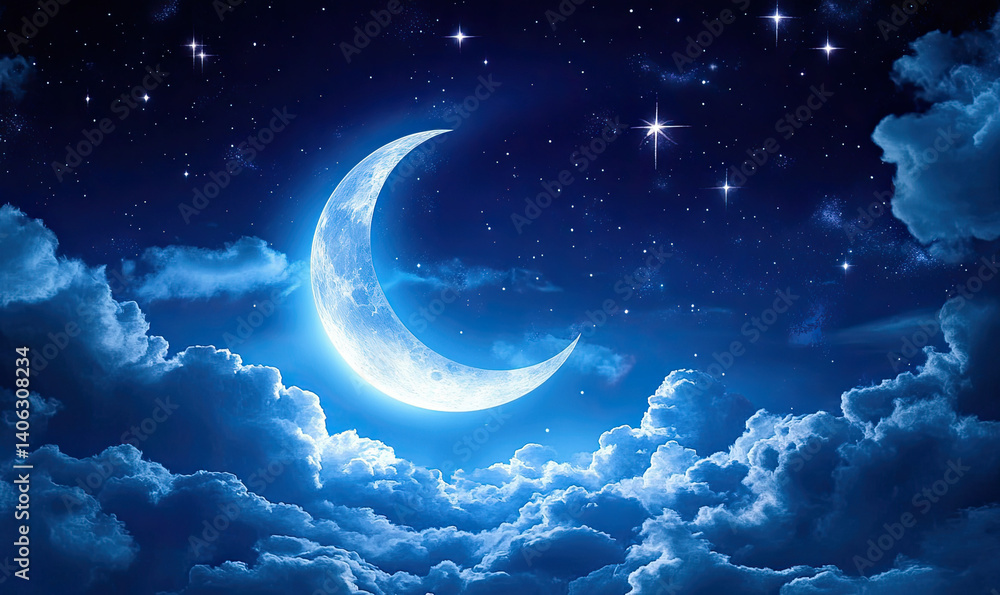 Obraz premium Crescent Moon Art on transparent background