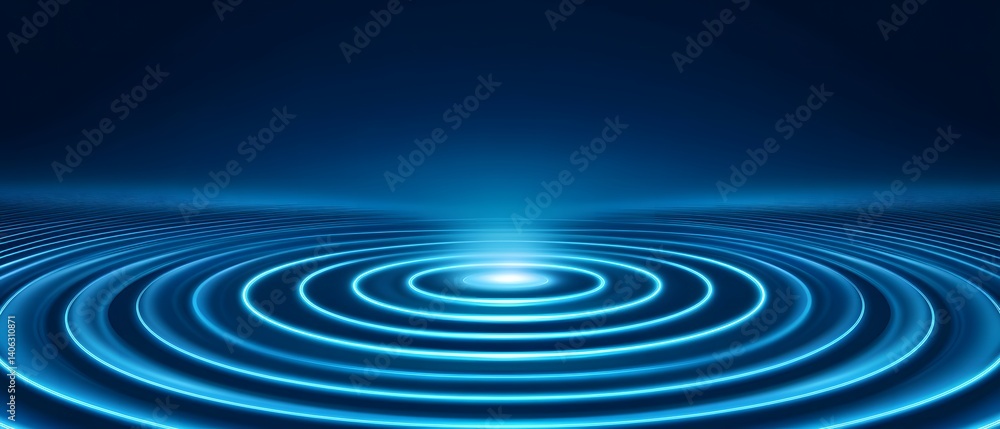 Concentric Circles on a Blue Surface Concentric Circles on a Blue Surface