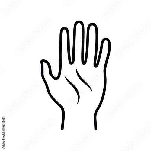 Hand Symbol Outline Style with Transparent Background design