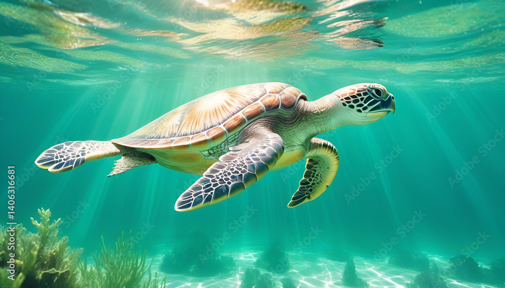 Obraz premium cute ocean turtle