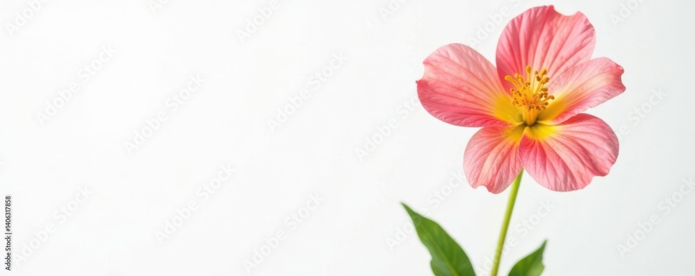 Naklejka premium Single flower in full bloom on white background , single flower, petal