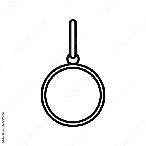 Simple Minimalist Black Ring Pull Outline with Transparent Background