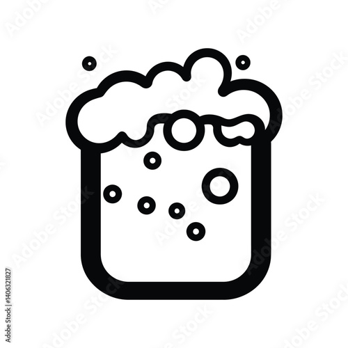 Soap Bubbles Square Container with Transparent Background Black Line Icon Design