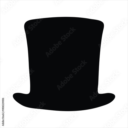 black top hat isolated on white