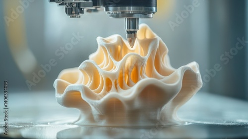 Obraz na płótnie Intricate 3D Printing Process Creates Unique Sculptural Design w salonie