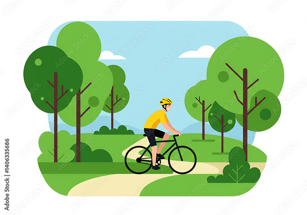 Naklejka premium Eco-Friendly Cycling in Park