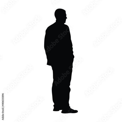 Obraz na płótnie Man with side pose vector silhouette w salonie