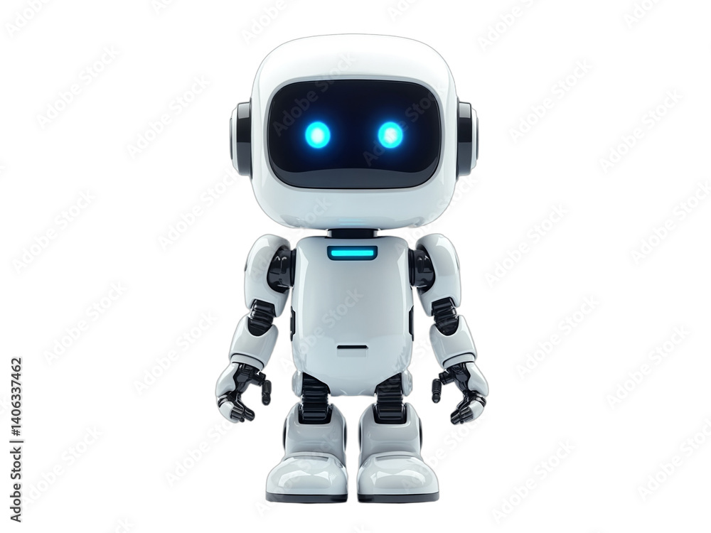 custom made wallpaper toronto digitalFriendly 3d chat bot, AI, neural network and robots technology. Artificial mind, intelligent robotic building. Customer support service 3d robot isolated on transparent background.