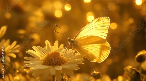 A Butterfly on a Daisy