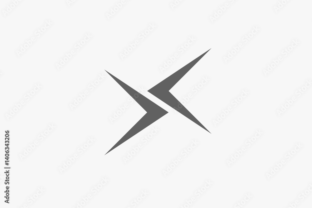 letter X arrow symetric logo letter X arrow symetric logo