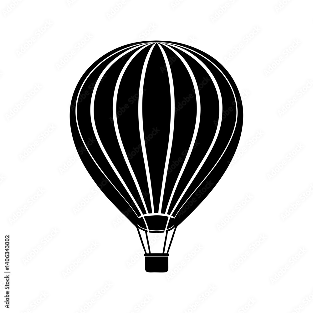 Fototapeta premium Hot Air Balloon Silhouette vector illustration