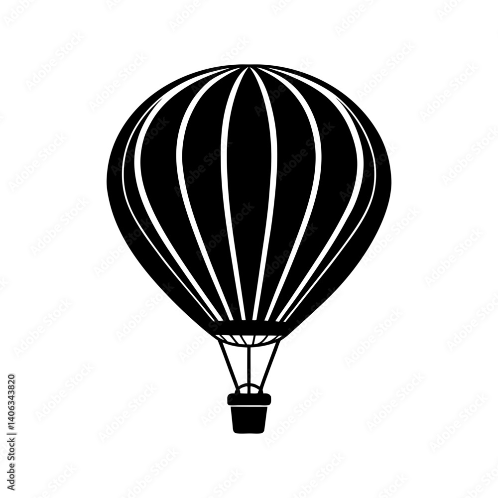 Obraz premium Hot Air Balloon Silhouette vector illustration