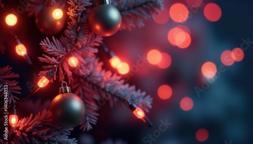 Wallpaper Mural Twinkling Christmas lights in a festive holiday background, green, blue Torontodigital.ca