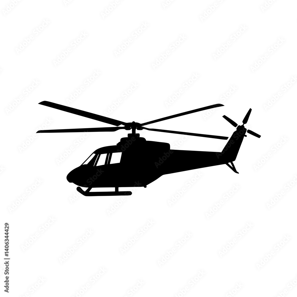 Fototapeta premium Helicopter Silhouette vector illustration