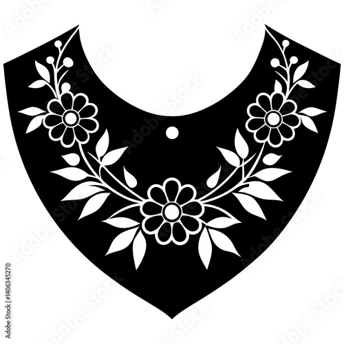 floral collar design for kameez