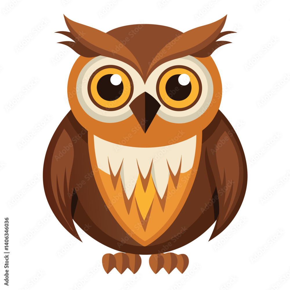 Fototapeta premium Owl bird isolated on white background