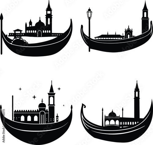 Gondola Silhouette vector illustration