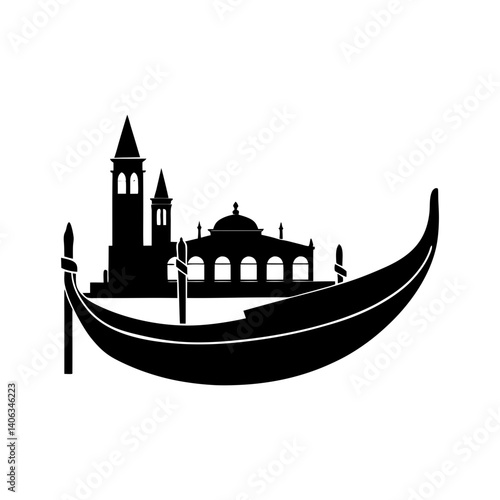 Gondola Silhouette vector illustration