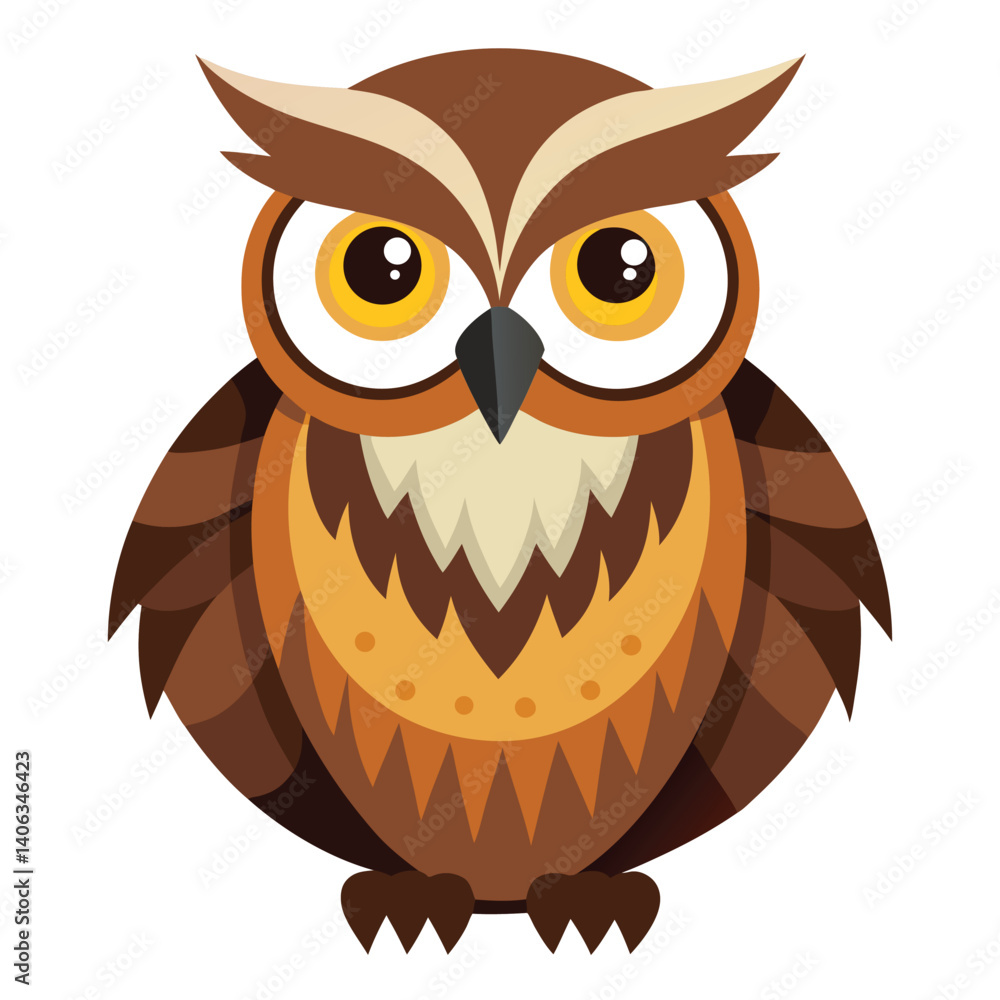 Fototapeta premium Owl bird isolated on white background