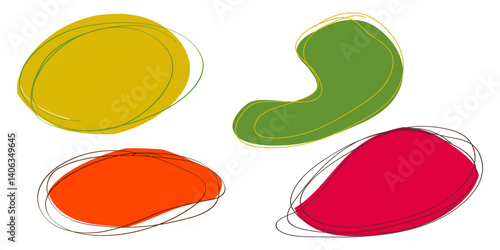 Modern liquid irregular blob shape abstract element with lines. Random blotch, organic blob shape, stone silhouette, Ink stain. flat design style. fluid vector illustration