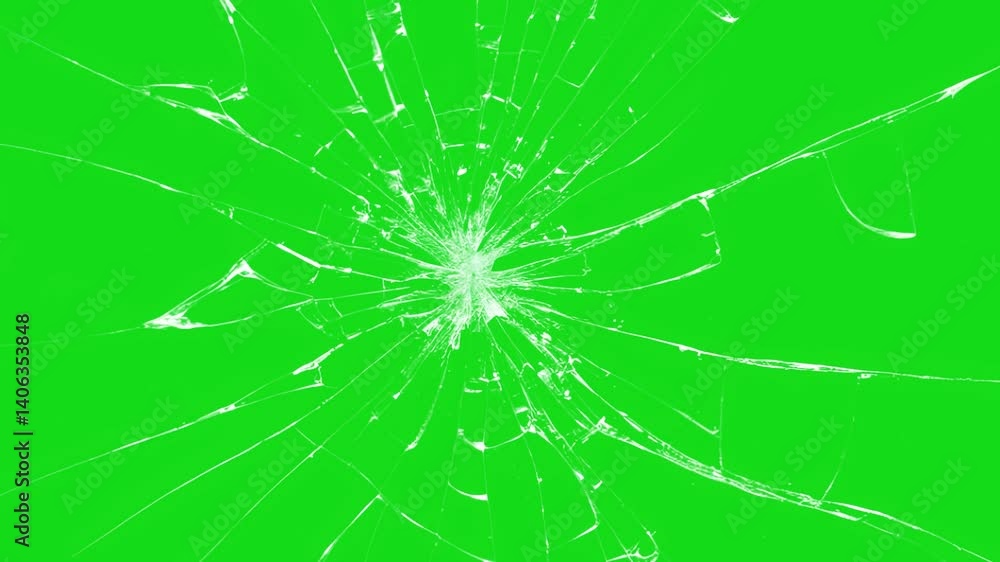 footage of broken glass, with green screen in the background. Super slow motion of shattering glass against green screen background.
Crack Animation that looks like glass. footage of broken glass,