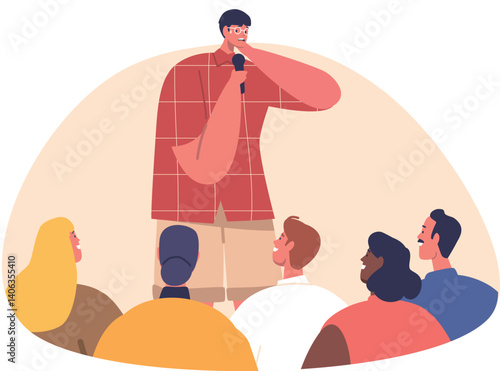 Man afraid of public speaking