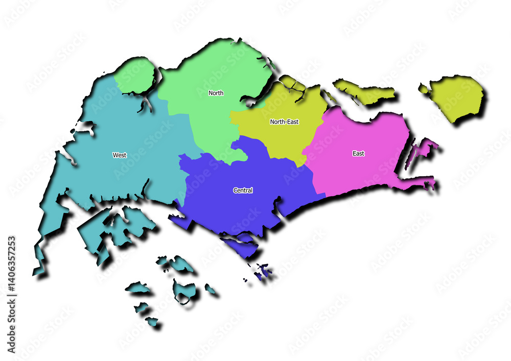 Obraz premium High-resolution illustration of the map of Singapore, showcasing the complete geographical shape of the country