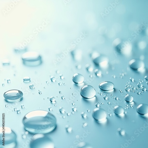 Wallpaper Mural Close-up view of water droplets on a smooth surface reflecting light, creating a serene atmosphere Torontodigital.ca