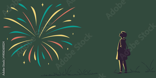 Lot of colors explode in an empty space with a dark green background vector illustration.
