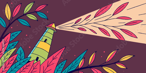 Lot of colors explode in an empty space with a dark pink background vector illustration.
