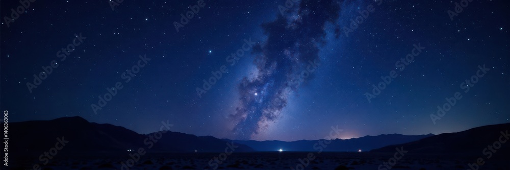 Fototapeta premium Vast starry night sky above endless vast black space, space, stars