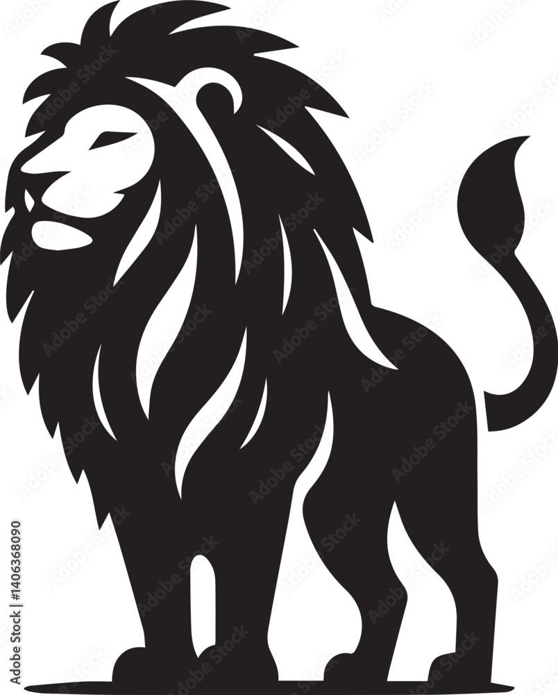 Fototapeta premium Silhouette lion vector illustration