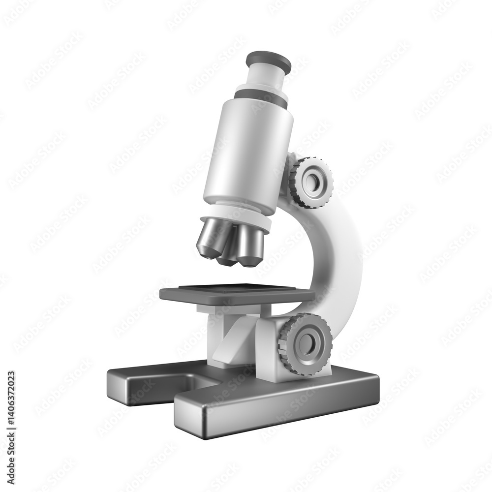 Microscope, Biology Scientific 3D illustration Microscope, Biology Scientific 3D illustration