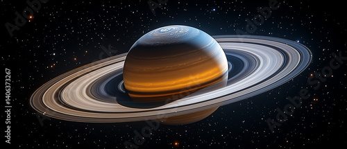 Wallpaper Mural A close-up of Saturn with its iconic ring Torontodigital.ca