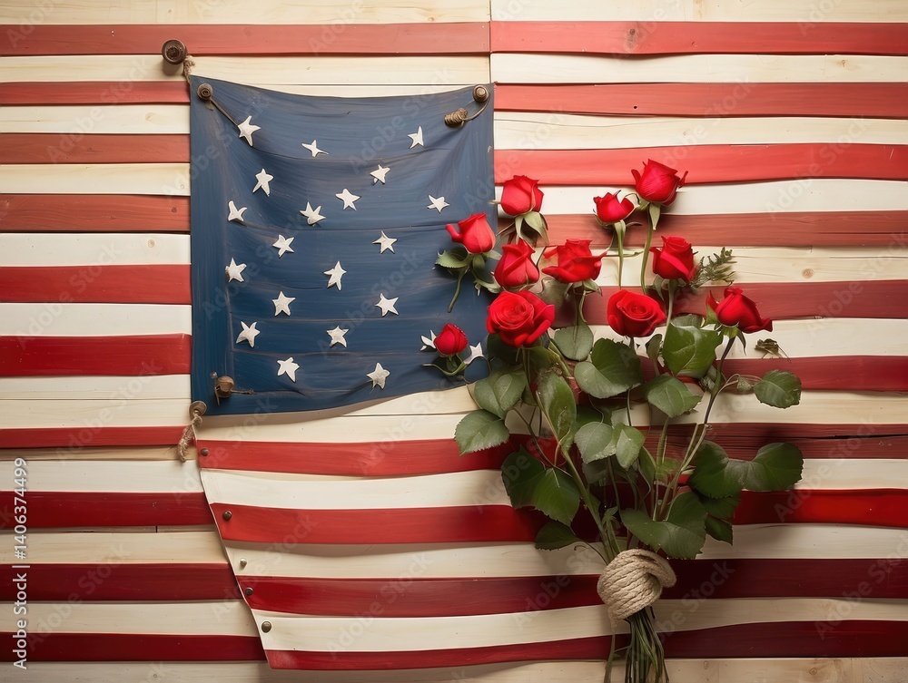 Obraz premium Flag Day Celebration: Happy American Flag Background