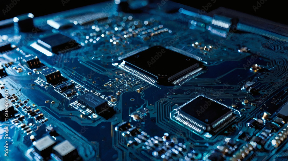 Electronic Circuit Blueprint with Digital Aesthetic Electronic Circuit Blueprint with Digital Aesthetic
